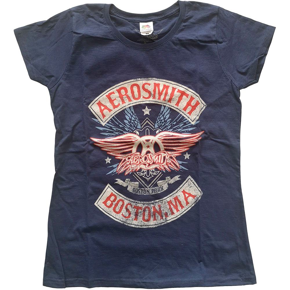 Aerosmith - Boston Pride Tshirt Femme - Bleu